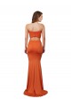 Arancia Stile sirena Senza spalline Spandex Lunga Formali Abiti da damigella donore / Abiti da sera / Abiti da ballo Economici