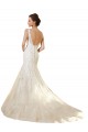 Avorio & Champagne Stile sirena Scollatura a V Tulle Pizzo Abiti da sposa Economici