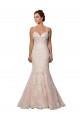 Avorio & Champagne Stile sirena Sottili Pizzo Boho Abiti da sposa Economici