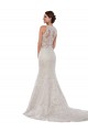 Avorio Stile sirena Alto Collo Pizzo Abiti da sposa Economici