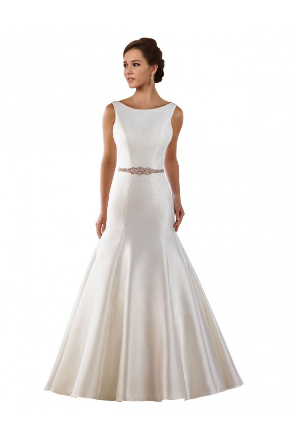 Avorio Stile sirena Barca Raso Abiti da sposa Economici