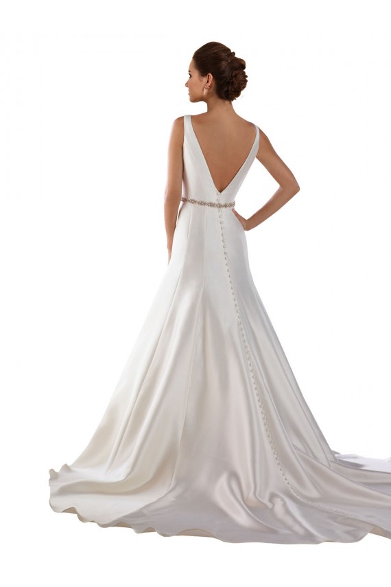Avorio Stile sirena Barca Raso Abiti da sposa Economici