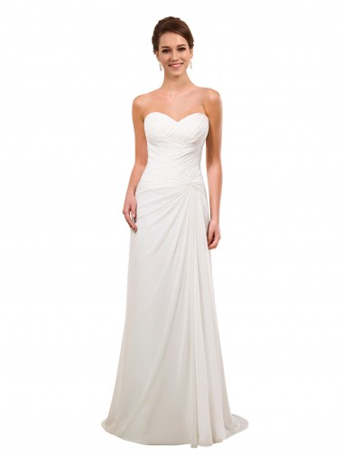 Avorio Tubino Innamorato Chiffona Abiti da sposa Economici