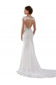 Avorio Tubino Scollatura a V Pizzo Crespo Elastico Abiti da sposa Economici