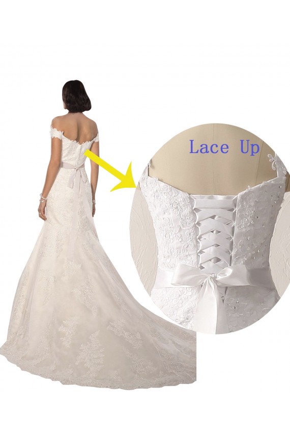 Bianco Stile sirena Pizzo Spiaggia Abiti da sposa Economici