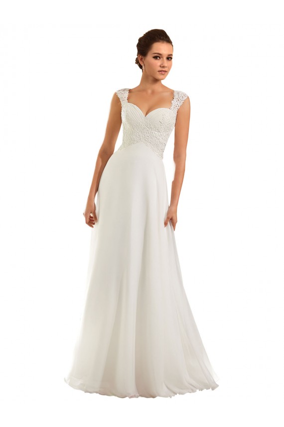 Bianco Tubino Innamorato Chiffona Pizzo Abiti da sposa Economici