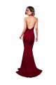 Borgogna Stile sirena Capestro Scollatura a V Spandex Lunga Formali Abiti da damigella donore / Abiti da sera / Abiti da ballo Economici