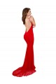 Rosso Stile sirena Alto Collo Pizzo Lunga Formali Abiti da damigella donore / Abiti da sera / Abiti da ballo Economici