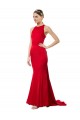 Rosso Stile sirena Capestro Alto Collo Crespo Elastico Lunga Formali Abiti da damigella donore / Abiti da sera / Abiti da ballo Economici