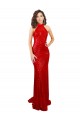 Rosso Stile sirena Capestro Alto Collo Paillettes Lunga Formali Abiti da damigella donore / Abiti da sera / Abiti da ballo Economici