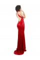 Rosso Stile sirena Capestro Alto Collo Paillettes Lunga Formali Abiti da damigella donore / Abiti da sera / Abiti da ballo Economici
