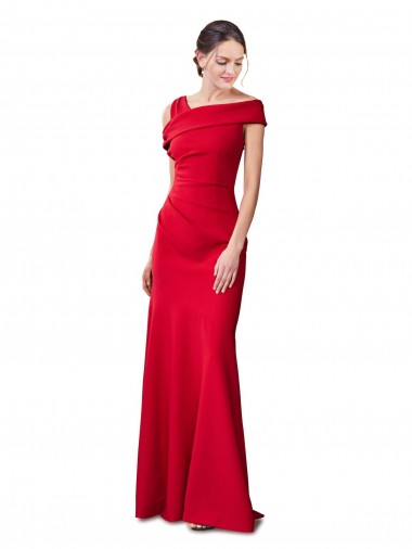 Rosso Stile sirena Crespo Elastico Lunga Formali Abiti da damigella donore / Abiti da sera / Abiti da ballo Economici