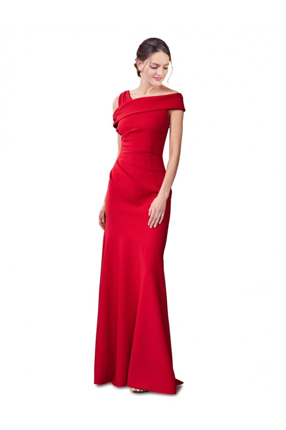 Rosso Stile sirena Crespo Elastico Lunga Formali Abiti da damigella donore / Abiti da sera / Abiti da ballo Economici