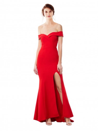 Rosso Stile sirena Crespo Elastico Lunga Formali Abiti da damigella donore / Abiti da sera / Abiti da ballo Economici