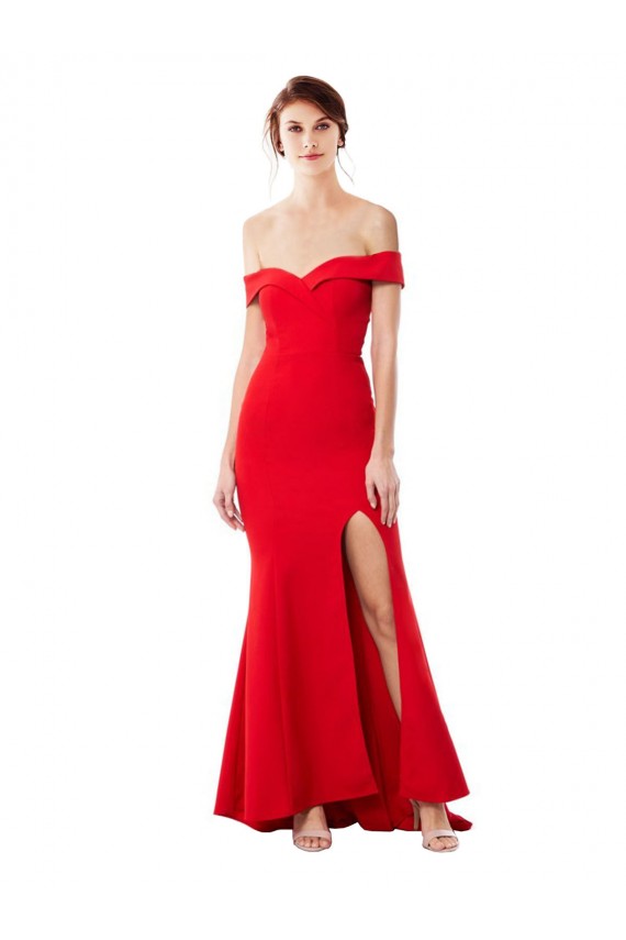 Rosso Stile sirena Crespo Elastico Lunga Formali Abiti da damigella donore / Abiti da sera / Abiti da ballo Economici
