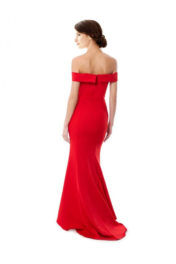 Rosso Stile sirena Crespo Elastico Lunga Formali Abiti da damigella donore / Abiti da sera / Abiti da ballo Economici