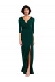 Verde Scuro Tromba Scollatura a V Spandex Lunga Formali Abiti da damigella donore / Abiti da sera / Abiti da ballo Economici